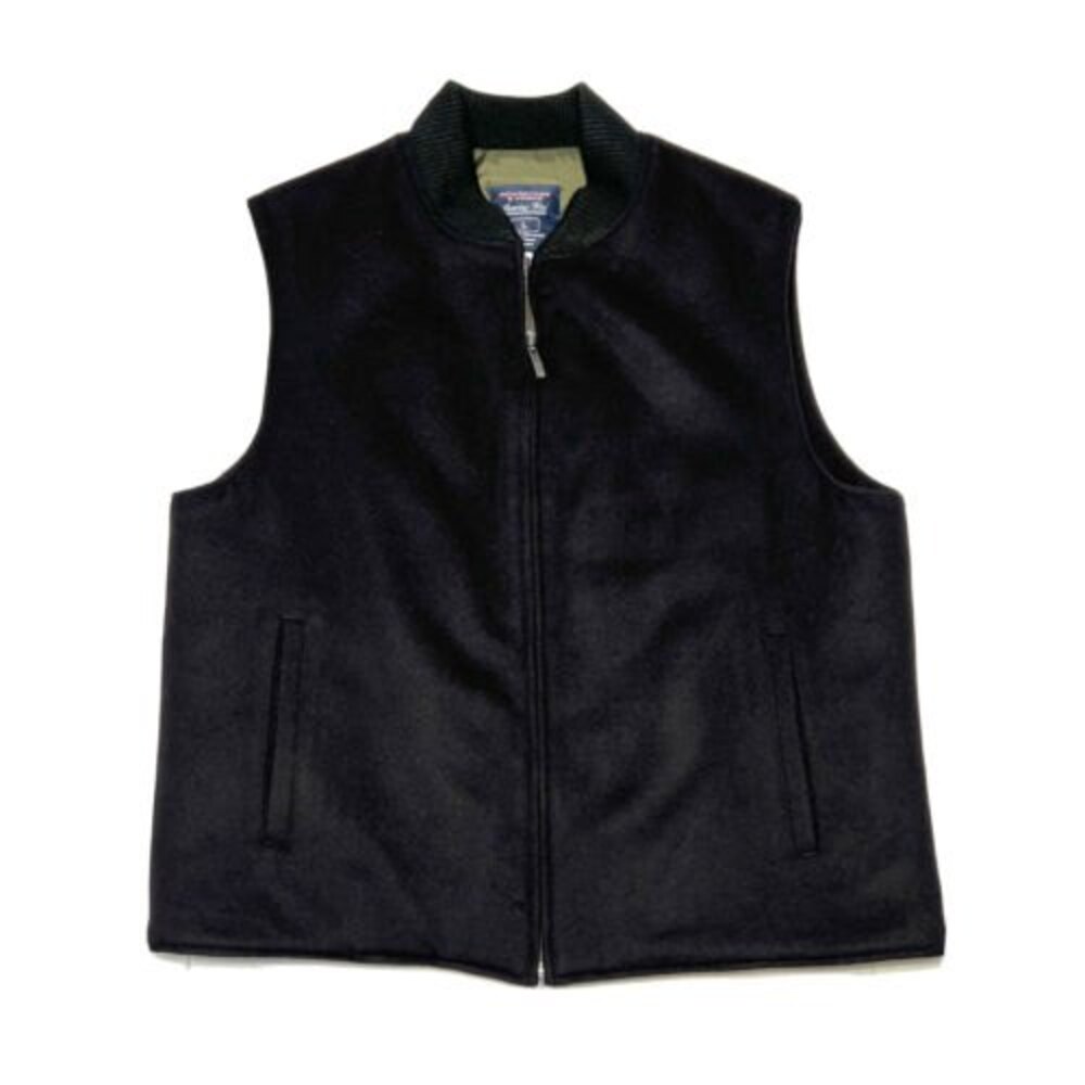 Roundtree Yorke Mens Luxurious Wool Quilted Lined Vest Size L Black